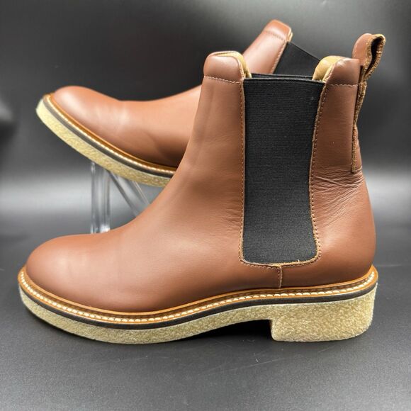 Everlane The Italian Leather Chelsea Boot Tobacco Brown 6.5 Women's Gum Outsole - Picture 5 of 16